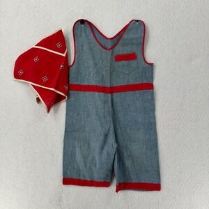 Vtg Antique 1910s Toddler Stifel Indigo Wabash‎ Jumper Coveralls Overalls